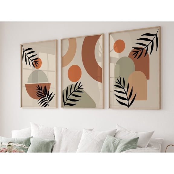 Boho Gallery Poster Mid Century Modern Prints Home Decor Office Wall Art Set 3