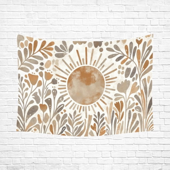 Bohemian Tapestry Wall Hanging, Neutral Earth Tone Boho Sun Tapestries for Dorm Living Room Bedroom Decor,Boho Wall Art,Sofa Cover,Photo Background,40"x30"