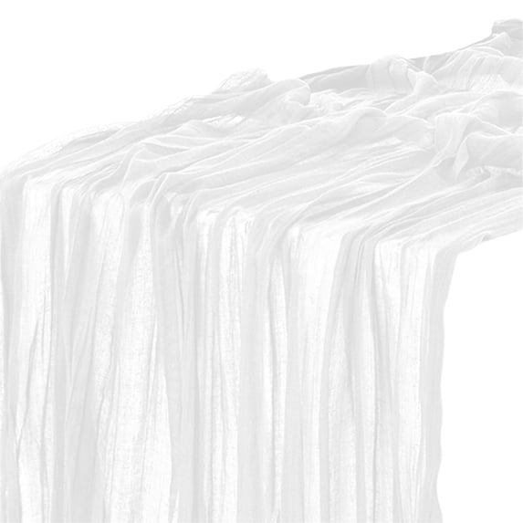 Boho Gauze Green Table Runner for Kitchen Dining Holiday Wedding Decor