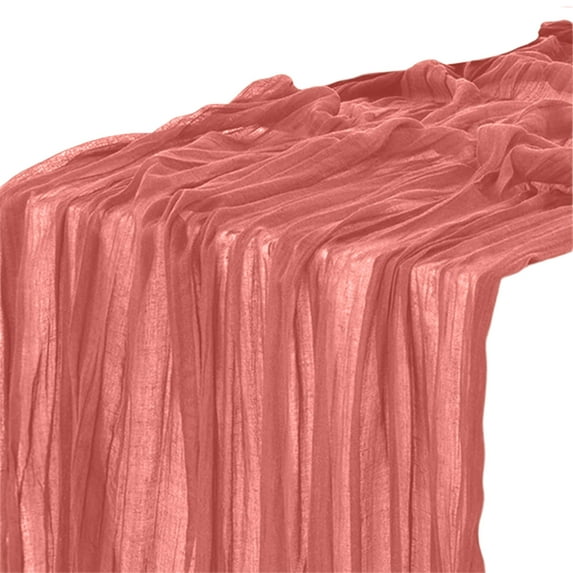 Boho Gauze Green Table Runner for Wedding or Dining, Fabric Decor with Soft Texture, 35x70 Inch Size, Ideal for Holiday and Party Settings