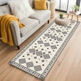 thumbnail image 1 of Boho Geometric 2'x6' Runner Rugs for Hallway Kitchen Bedside Non Slip Washable, Simple Farmhouse Nation Abstract Motifs Entryway Rug Runners with Rubber Backing, Long Carpet Runner for Laundry Room, 1 of 8