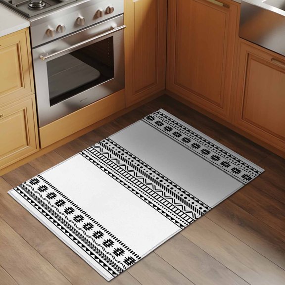 Boho Geometric 2x3 Rug for Entryway Front Door Kitchen Sink Area, Bohemian Abstract Art Tribal Low Pile Washable Non Slip Rectangle Area Rug