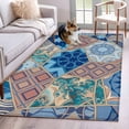 thumbnail image 1 of Boho Geometric Area Rugs 2.7'x5', Washable Small Throw Rugs for Kitchen Bedroom, Southwest Abstract Traditional Art Indoor Outdoor Rug Non-Slip Low Pile Carpet Runner Reversible Floor Mats, 1 of 8
