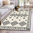thumbnail image 1 of Boho Geometric Area Rugs 4'x6', Washable Small Throw Rugs for Office Bathroom, Simple Farmhouse Nation Abstract Motifs Indoor Outdoor Rug Non-Slip Low Pile Carpet Runner Reversible Floor Mats, 1 of 8