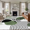 thumbnail image 1 of Boho Geometric Area Rugs 8'x10', Washable Small Throw Rugs for Living Room Patio, Green Ethnic Abstract Stripes Motifs Indoor Outdoor Rug Non-Slip Low Pile Carpet Runner Reversible Floor Mats, 1 of 8
