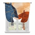thumbnail image 1 of Boho Geometric Balloon Curtains 63 Inch Length for Living Room/Bedroom, Farmhouse Abstract Retro Stripes Motifs Rod Pocket Privacy Door Curtains Decorative Tie Up Shade for Window 52"x63", 1 of 8