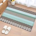 thumbnail image 1 of Boho Geometric Bathroom Mats 2x3 FT, Non Slip Small Kitchen Mat, Turquoise Green Brown Tribal Stripes Washable Soft Backed Front Door Throw Rugs Non-Shedding Indoor Outdoor Doormat for Entryway Sink, 1 of 8