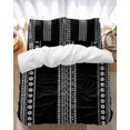 thumbnail image 1 of Boho Geometric Bedding Duvet Cover Set King Size 4 Pieces Bohemian Abstract Art Tribal Black Bedding Set with Zipper Closure, 1 Comforter Cover 92x106 Inches 1 Flat Sheet & 2 Pillow Cases, 1 of 7