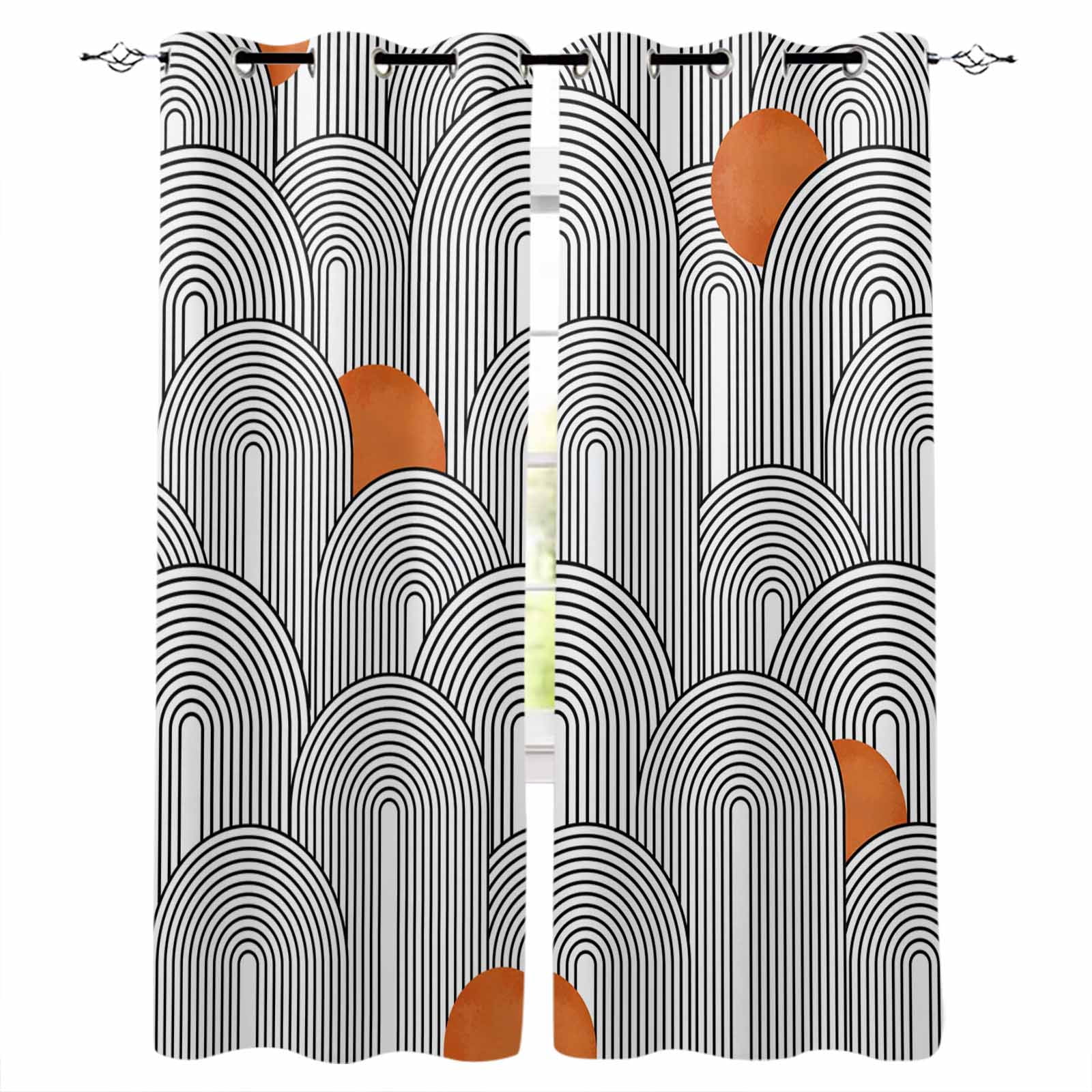 Photo inspiration: Picture Idea: Boho Geometric Blackout Curtains For Bedroom Modern Abstract Chic