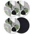 thumbnail image 1 of Boho Geometric Coasters Set of 4, Absorbent Coasters for Drinks, Green Ethnic Abstract Stripes Motifs Coaster for Desk Coffee Table Protection, Home Decor House Warming Gifts 4", 1 of 8