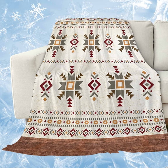 Boho Geometric Cooling Blanket for Hot Sleepers,Soft Cool Summer Blanket for Night Sweats,Modern Brown Abstract Art Western Southwest Lightweight Ice Silk Bed Throw Blankets All Season 60"x80"