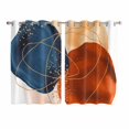 thumbnail image 1 of Boho Geometric Kitchen Curtains 72 Inch Length, Farmhouse Abstract Retro Stripes Motifs Grommet Top Bedroom Living Room Curtains, Light Filtering Cafe Curtain Drapes 2 Panels Set 104''x72'', 1 of 9
