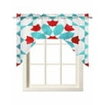 thumbnail image 1 of Boho Geometric Kitchen Swag Valances for Windows, Turquoise Red Ethnic Tribal Abstract Pattern Swag Valances Curtains for Living Room, Rod Pocket Window Treatments for Bathroom, Bedroom, 56"x36", 1 of 6