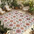 thumbnail image 1 of Boho Geometric Outdoor Rug for Patio/Deck/Porch, Non-Slip Large Area Rug 5 x 7 Ft, Modern Abstract Art Ethnic Rhombus Indoor Outdoor Rugs Washable Area Rugs, Reversible Camping Rug Carpet Runner, 1 of 8