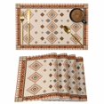 thumbnail image 1 of Boho Geometric Placemats Set of 8, Country Ethnic Nation Abstract Motifs Placemats for Dining Table, Place Mats for Kitchen Tabletop, Waterproof Wipeable Dining Table Mats Set, 1 of 9