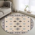 thumbnail image 1 of Boho Geometric Round Area Rug 4Ft Washable Circle Rugs for Bedroom Dining Room, Retro Rustic Chic Ethnic Abstract Patterned Non-Slip Carpet Floor Mats Indoor Outdoor Carpet Runner Home Decor, 1 of 8