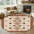 thumbnail image 1 of Boho Geometric Round Area Rug 6Ft Washable Circle Rugs for Bathroom Office, Country Ethnic Nation Abstract Motifs Non-Slip Carpet Floor Mats Indoor Outdoor Carpet Runner Aesthetic Home Decor, 1 of 8
