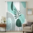 thumbnail image 1 of Boho Geometric Sheer Curtains 72 Inches Long, Aqua Ethnic Abstract Stripes Leaves Light Filering Curtains, Breathable Simi Curtain Privacy Drapes for Living Room Bedroom Lightweight Window Treatment, 1 of 9
