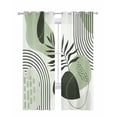 thumbnail image 1 of Boho Geometric Sheer Curtains 84 Inch Length 2 Panels Set for Living Room/Bedroom, Farmhouse Green Abstract Stripes Leaves Kitchen Curtains Grommet Semi-Sheer Curtains Window Treatments 42"x84"x2, 1 of 7