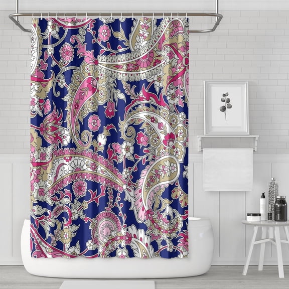 Boho Geometric Shower Curtain, Colorful Retro Mandala Art Bathroom Decor, 72x72 Inch Fade-Resistant Polyester, Waterproof Quick Dry with 12 Hooks