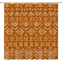 Boho Geometric Shower Curtain Orange Modern Farmhouse Tribal Retro Western Aztec Abstract Mid Century Art Fabric Bathroom Curtains Decor Set with Hook(36" WX72 H)