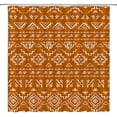 Boho Geometric Shower Curtain Orange Modern Farmhouse Tribal Retro