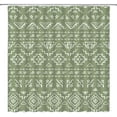 thumbnail image 1 of Boho Geometric Shower Curtain Sage Green Modern Farmhouse Tribal Retro Western Aztec Abstract Mid Century Art Fabric Bathroom Curtains Decor Set with Hook(72" WX72 H), 1 of 3