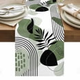 thumbnail image 1 of Boho Geometric Table Runner - 120 Inch Long, Kitchen Dining Table Runner Dresser Scarves, Green Ethnic Abstract Stripes Motifs Farmhouse Decor for Coffee Tables Wedding Party Banquet, 1 of 8