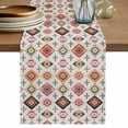 thumbnail image 1 of Boho Geometric Table Runner, Modern Abstract Art Ethnic Rhombus Washable Cotton Linen Table Runners 108 Inches Long, Dresser Scarf Runner for Dining/Living Room/Kitchen/Square Tables 13''x108'', 1 of 9