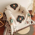 thumbnail image 1 of Boho Geometric Throw Blanket 35x59 Inch – Reversible Sofa Cover & Tablecloth | Machine Washable Polyester Bohemian Decor (Multicolor), 1 of 8