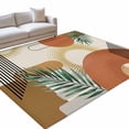 thumbnail image 1 of Boho Geometric Washable Rug 5x7 Area Rug for Living Room Bedroom Non Slip Indoor Floor Rectangle Carpet Low Pile Large Farmhouse Orange Abstract Leaves Stripes Entryway Rugs for Dining Room Office, 1 of 9
