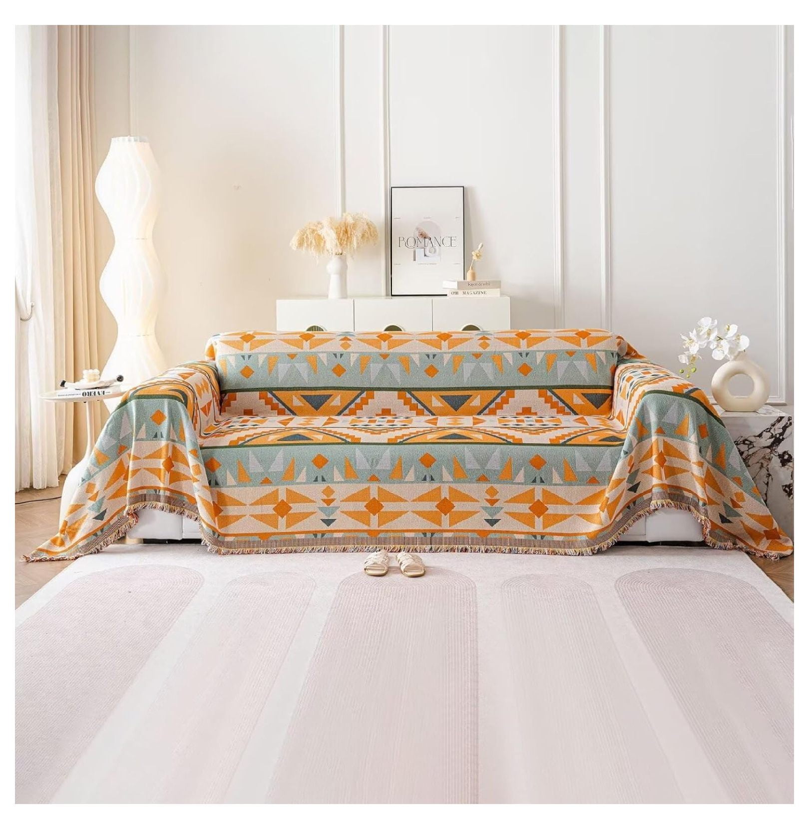 Boho Geometry Couch Cover for 23 Cushion Sofa AntiPilling Breathable