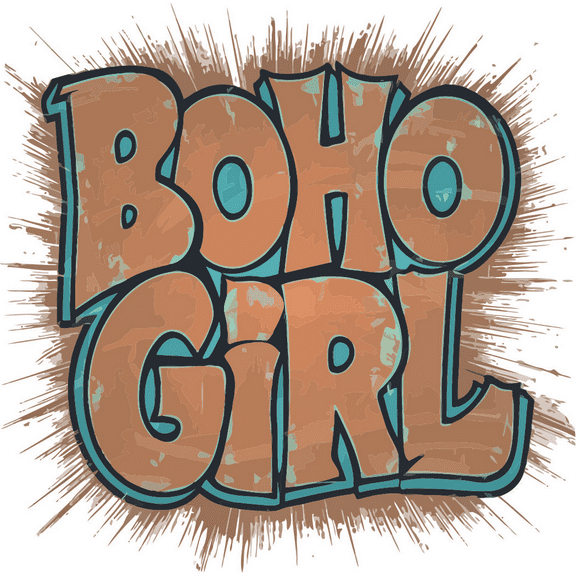 Boho Girl Festival Outdoor Adventure Fun Cute Wall Art Sticker Designs Vinyl Stickers For Home House Walls Rooms Windows Nursery Closet Playroom Garage Basement Bedroom Decoration Size (26x26 inch)