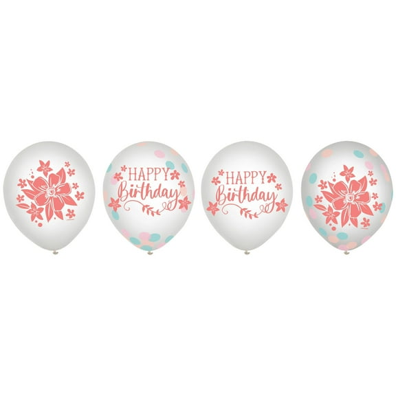 Amscan Boho Girl 'Free Spirit' Latex Confetti Balloons (6ct)