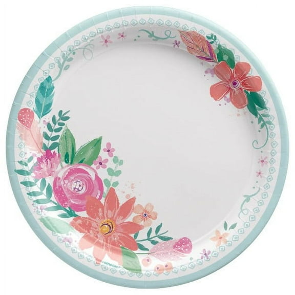 Various 'Free Spirit' Birthday Disposable Paper Plates, 8 Count