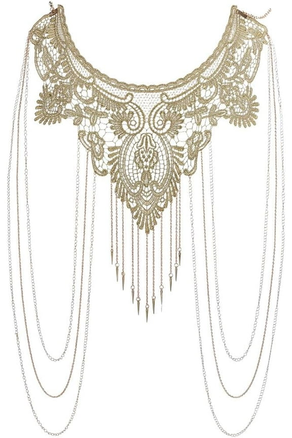 Boho Gold Body Chains Body Chain Lace Bikini Body Chain Alloy Shoulder Bra Body Chain Sexy Lace Shoulder Necklace Chain