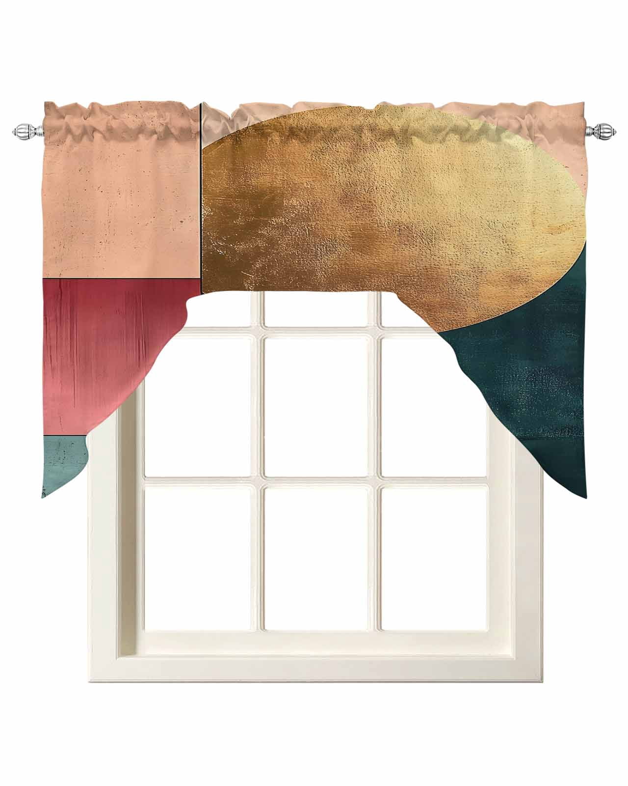 Boho Gold Circle Swag Valances for Windows, Small Curtains Drapes ...