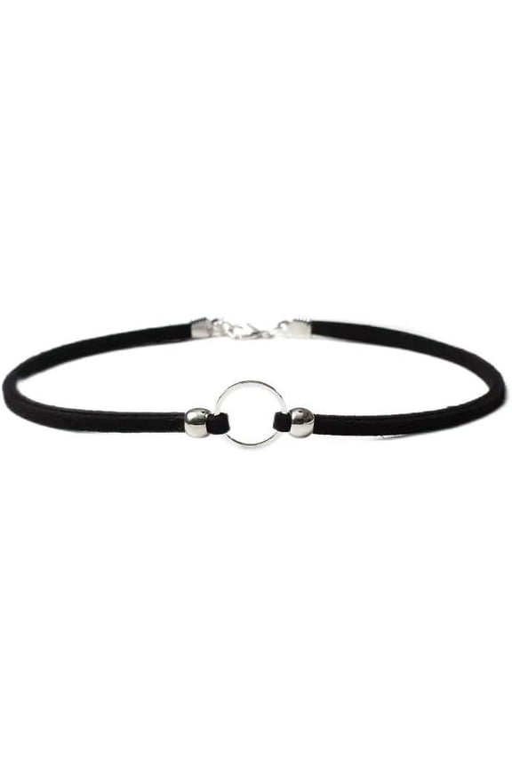Boho Goth Black Choker Necklaces Velvet Hippie Punk Cool O Circle