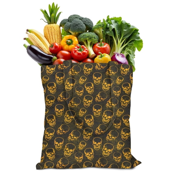Boho Gothic Skull Tote Bag – Day of the Dead Floral Mandala Skeleton Art – Vintage Mexican-Inspired Canvas Bag for Halloween, Festival & Everyday Style