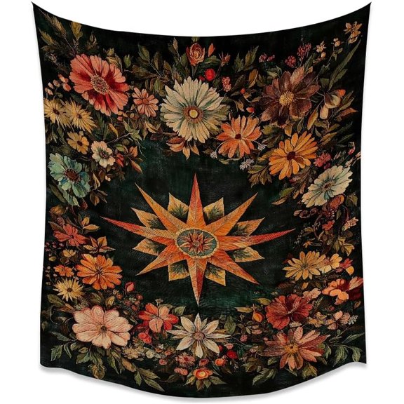 Boho Gothic Star Tarot Card Tapestry Vintage Mystical Astrology Art Tapestries Dark Academia Artwork Aesthetics Wall Hanging for Living Room Dorm Home Wall Decorwhite30x40inch