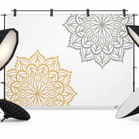 Boho Gray Beige Floral Backdrop for Photoshoot,Photography Photo Studio Background Wall Backdrop,Retro Abstract Art Flowers Back Drop Banner Panel for Portraits Wedding Party Live Streaming 7x5Ft