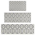 thumbnail image 1 of Boho Gray and Beige Floral Ethnic Pattern Kitchen Rugs Sets Of 3,Kitchen Runner Rugs Non Skid Washable,Decorative Kitchen Floor Mats for Kitchen,Sink,Laundry,17"x30"+ 17"x47" + 17"x59", 1 of 6