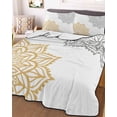 thumbnail image 1 of Boho Gray Beige Floral Full Size Down Alternative Comforter, Lightweight Comforter Quilt Bedding Set with Pillow Shams Retro Abstract Art Flowers All Seasons Bed Comforter Duvet Insert 78"x90", 1 of 7