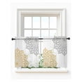 thumbnail image 1 of Boho Gray Beige Floral Tier Curtains 36 Inch Length,Sheer Curtains for Bedroom Living Room Window Retro Abstract Art Flowers Rod Pocket Drapes Kitchen Curtains Small Half Window 27.5"x36" 2 Panels, 1 of 6