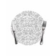 thumbnail image 1 of Boho Gray Flower Round Placemats for Dinning Tables,Heat-proof Braided Table Mats 13 Inch,Vintage Farmhouse Leaf Spring Plant Washable Place Mat for Kitchen Restaurant Party Decor Table Setting, 1 of 9