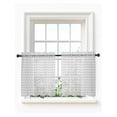 thumbnail image 1 of Boho Gray Tier Curtains 36 Inch Length,Sheer Curtains for Bedroom Living Room Window White Chevron Stripes Abstract Geometric Rod Pocket Drapes Kitchen Curtains Small Half Window 27.5"x36" 2 Panels, 1 of 6