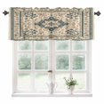thumbnail image 1 of Boho Green Beige Kitchen Valances for Windows 42x12 Inch Kitchen Curtains Valances Rod Pocket Ethnic Southwestern Retro Geometric Bathroom Window Valances for Window Treatment Decor, 1 of 6