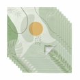 thumbnail image 1 of Boho Green, Cloth Napkins, AbstractGeometric Leaves Plant Aesthetic Art Washable and Reusable Dinner Napkins Set of 8, Table Napkin for Kitchen Party Birthday Wedding Hotel Housewarming 20"x20", 1 of 8