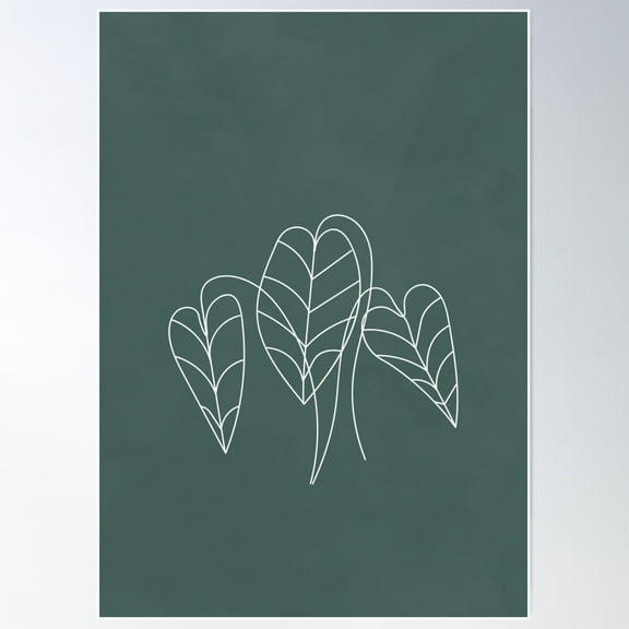 Boho Green Decor, Line Art Botanical Poster Wall Art, Modern Wall Decor For Living Room Bedroom, 8x12 UNFRAMED