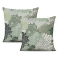 thumbnail image 1 of Boho Green Flowers Throw Pillow Covers 20"x20", Set Of 2, Linen Study Sofa Cushion Cover Indoor Living Room Home Decor, 1 of 7